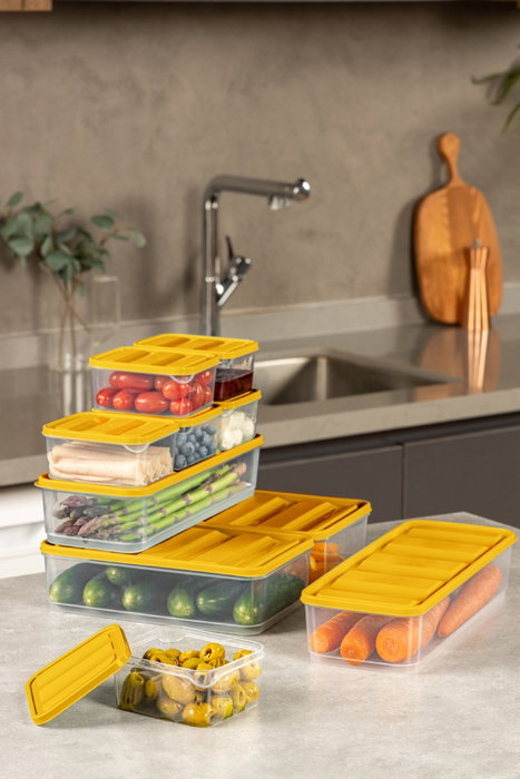 Hermia Set de Cajas de Almacenaje de 9 Piezas, Naranja